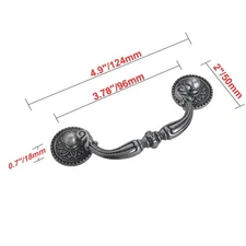 Utopia Alley Tipton Pull Handle - Antique Iron Metal Drawer Pull Handle, 3.78"