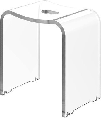 #ad Acrylic Shower Stool Modern Shower Bench with Curved Seat amp; Water Leaking Hole $155.99
