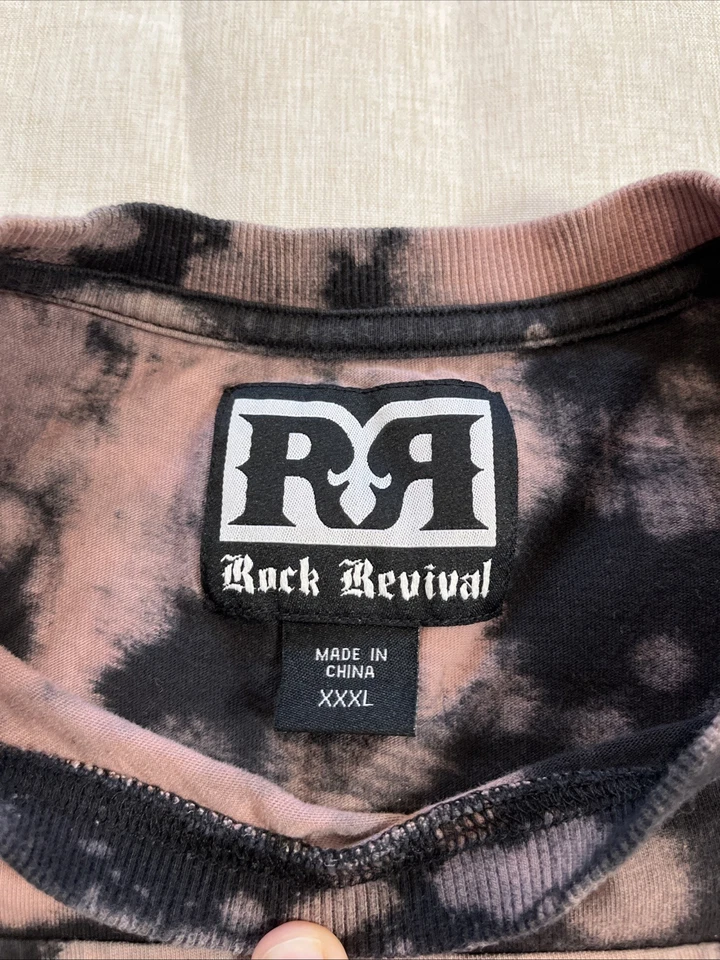 Rock Revival Men's Graphic Print T-Shirt Short-Sleeve Grunge USA Rust Size XXXL - Image 3 of 4