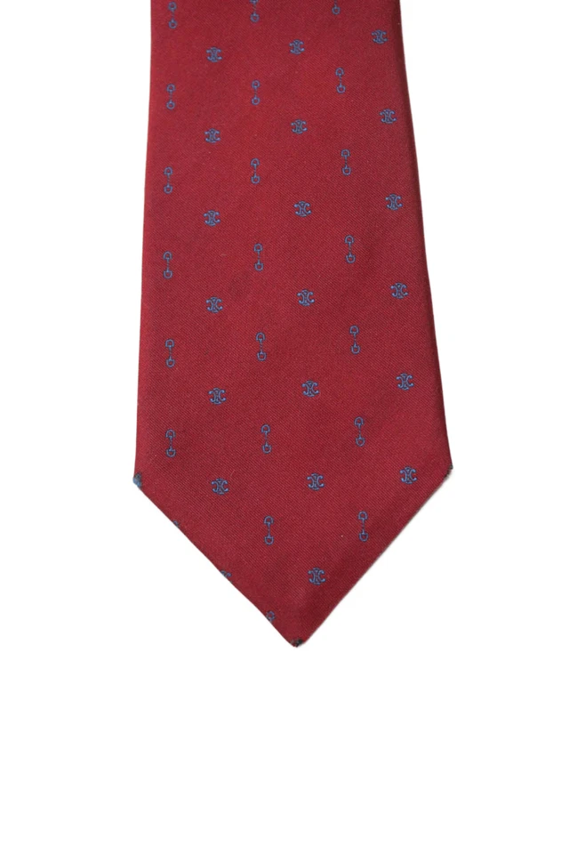 Corbata para hombre Celine clásica de seda con estampado geométrico roja talla única Foto 2 de 4