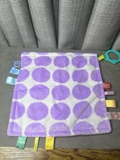 Bright Starts Tags Lovey Security Blanket Baby Purple Dots Pink Ribbed Corduroy