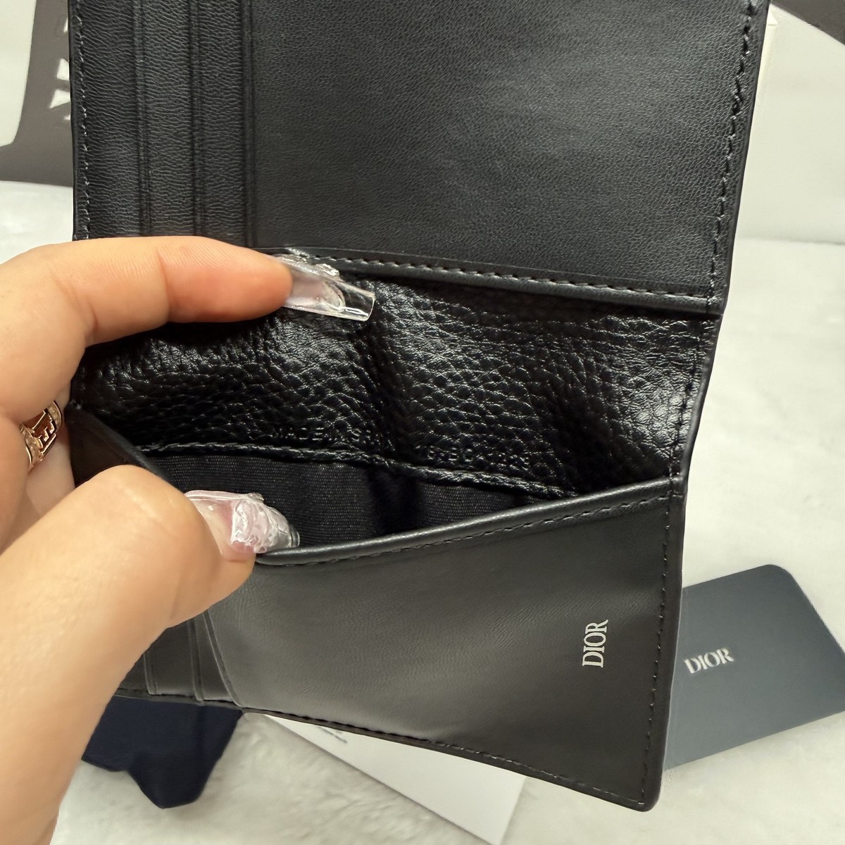 Christian Dior VIP Gift Card Holder Wallet Black Faux Leather | eBay