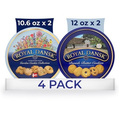Danish Butter Cookies Royal Dansk Cookie Collection Gift Set 4 Pack Includes T