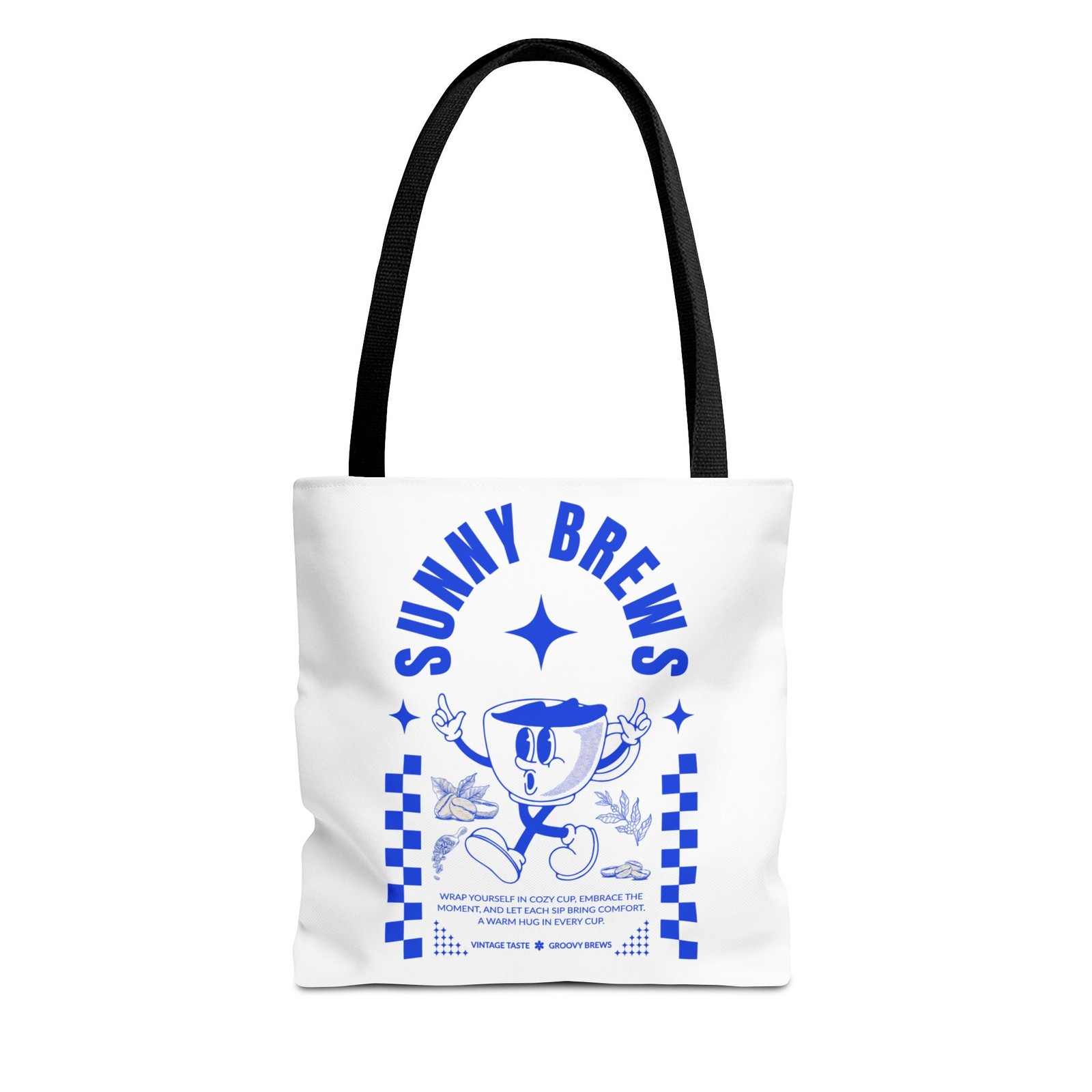 Sunny Brews Eco-Friendly Beach Tote Casual Carryall Shopping Bag