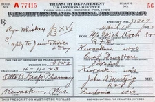 Antique 1923 Prohibition Rye Whiskey Prescription Doctor Pharmacy Bar Wisconsin