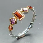 Fine Art Natural Garnet Ring 925 Sterling Silver Size 6.5 /R470599