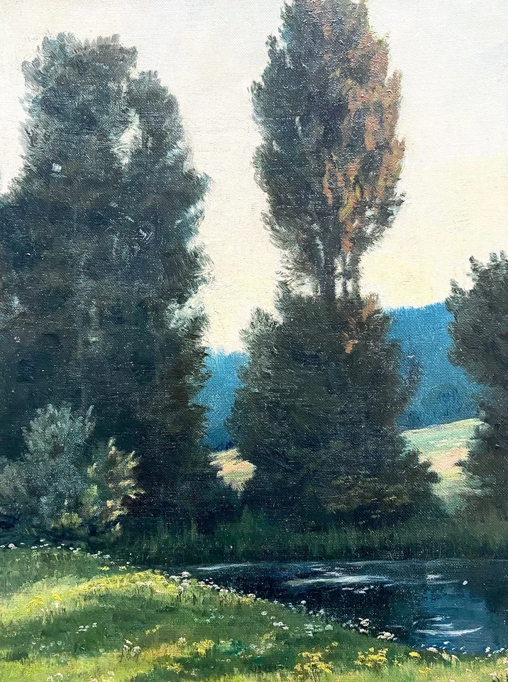 Impressionismus Ölgemälde Landschaft von Max G. Rossmann 1861-1926 Rahmen - Bild 3 von 4