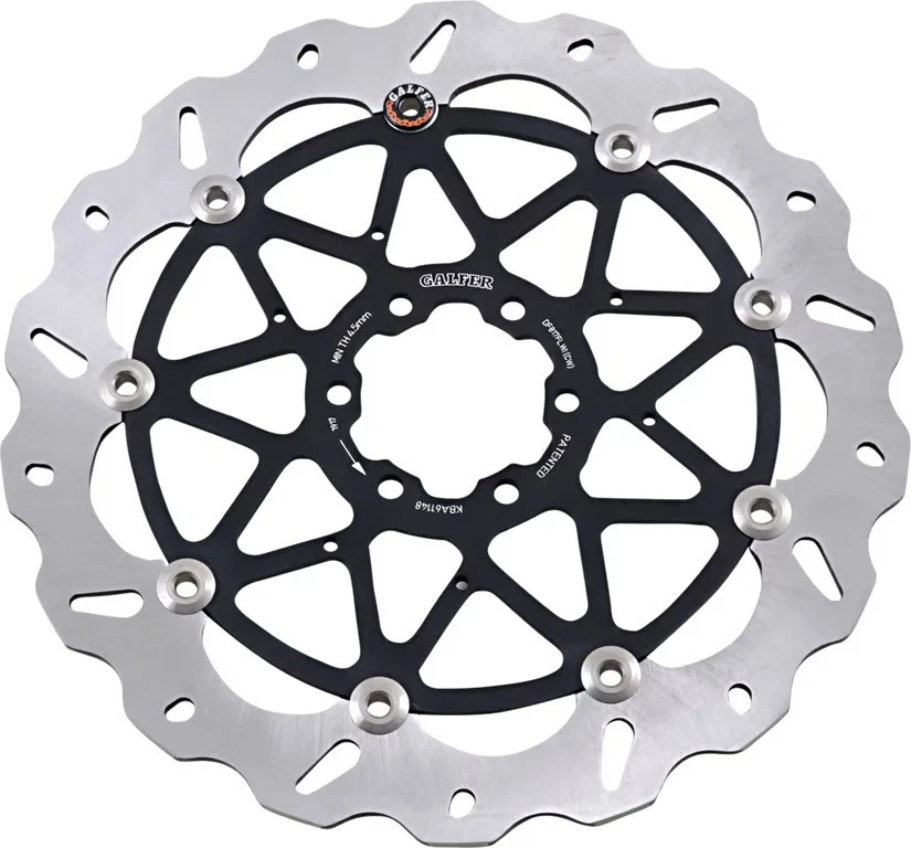 Rotor de freno de onda flotante - delantero (delantero izquierdo) (negro) compatible con BMW 13-14 Foto 2 de 4