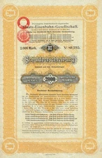 AUSTRIA STATE RAILWAY COMPANY  3 % 2000 MARK stock certificate/bond 1894