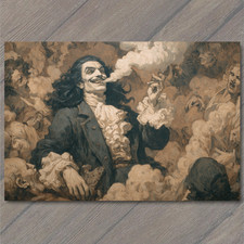POSTCARD Smoky Aristocrat Laughing Gentleman Surreal Ruffles Clouds Eccentric