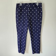 Old Navy Mid-Rise Printed Pixie Ankle Pants Navy Polka Dot Size 8 Preppy
