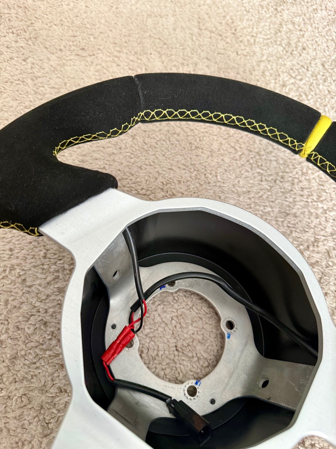 2005 2011 Lotus Elise Exige steering wheel MOMO Alcantara Yellow stiching boot