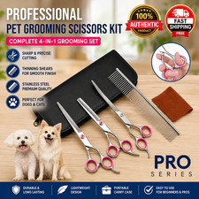 Pet Dog Grooming Scissors Stainless Straight Curved Thinning Shears Trimmer Kits