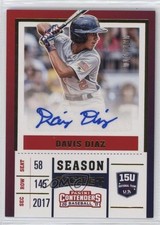 2017 Panini Elite Extra Edition USA Baseball Gold /100 Davis Diaz Auto fm0