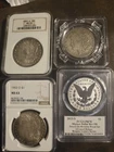 New Listing4 Morgan Dollars,  4 Silver Eagles, 1 Peace Dollar and 5 1/200ths as pictured