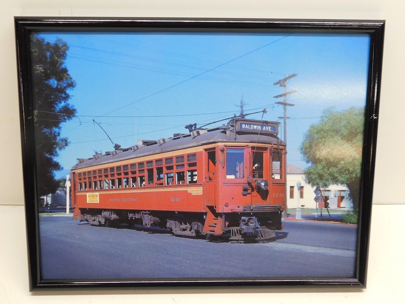 Framed Railroad Picture Pacific Electric Interurban Car #1243 P5