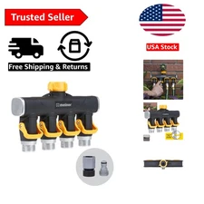 4 Way Lever Flow Through Valve Connector Bundle, Yellow, Black