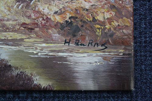 Large framed original oil painting on canvas by H. Burns - The Australia Outback - Picture 13 of 14