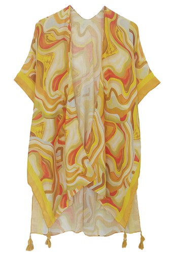 Cárdigan kimono Anthropologie para mujer estampado abstracto Resort Beach - Imagen 11 de 11