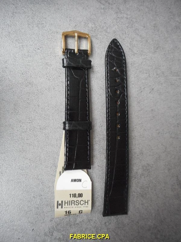 Bracelet de montre en cuir de veau authentique HIRSCH Knight - design en relief