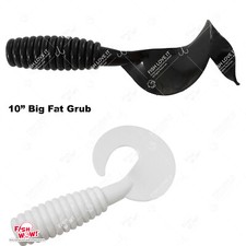 20pcs 2-color 10" (w/ curly tail extended) Perch Grub Fat Chubby Curl Soft Lure 