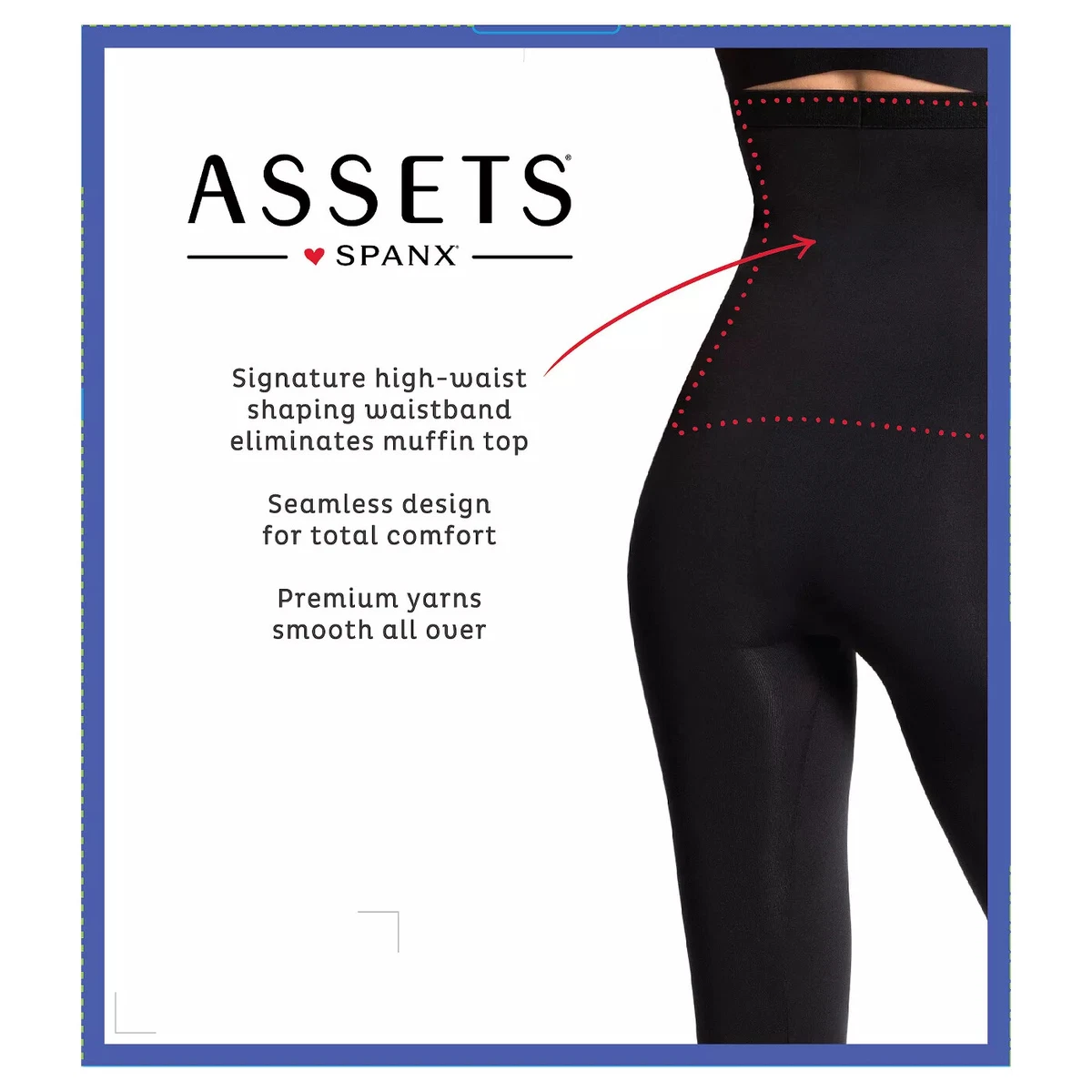 New Spanx Assets High Waist Shaping Leggings Black Seamless