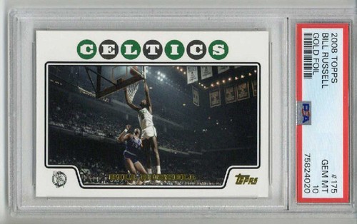 2008 TOPPS GOLD FOIL #175 BILL RUSSELL CARD CELTICS PSA 10 LOW POP VERY RARE