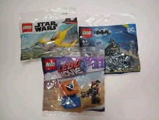 LEGO STAR WARS Naboo Starfighter 30383, Batman 1992 30653, 30527 Polybag Lot