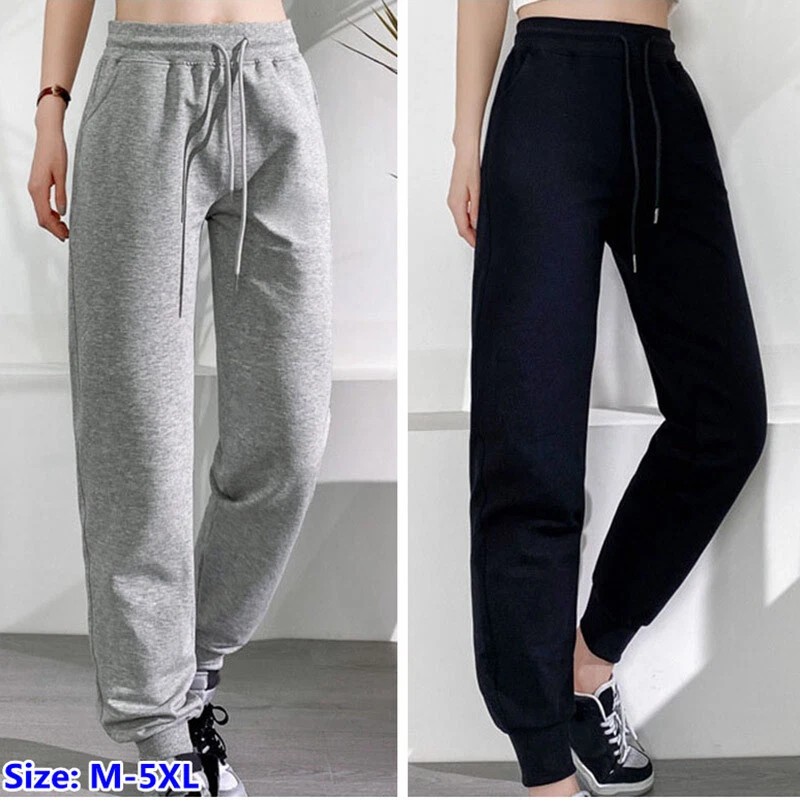 Womens Sweatpants Cuffed Bottoms Pants Joggers Trousers Lounge Wear Loose  Casual