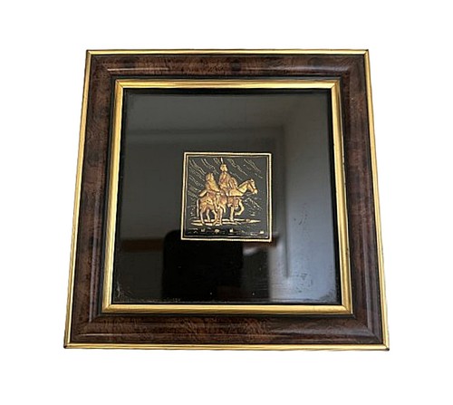 Vintage Damaszener Toledo Spanien Gold Don Quijote Sancho Pansa Gravur gerahmt - Bild 11 von 11