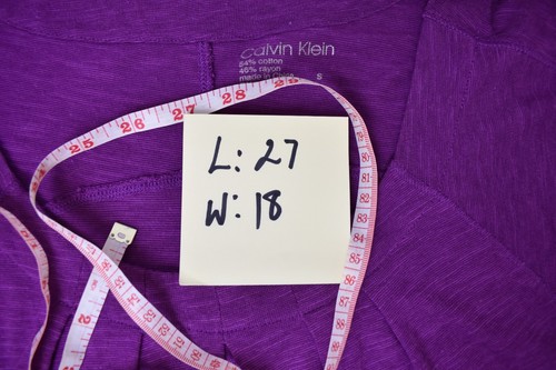Calvin Klein Damen lila Rundhalsausschnitt Langarm Shirt Tops Baumwolle B Größe Small - Bild 12 von 12