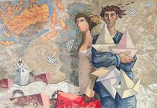 Le barche del viaggio Giampaolo Talani Opera SERIGRAFIA Firmata Numerata 150x100