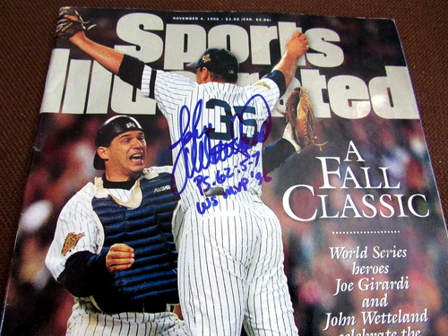 JOHN WETTELAND 96 WS MVP YANKEE SIGNED AUTO 1996 SPORTS ILLUSTRATED MAGAZINE JSA - Picture 2 of 3