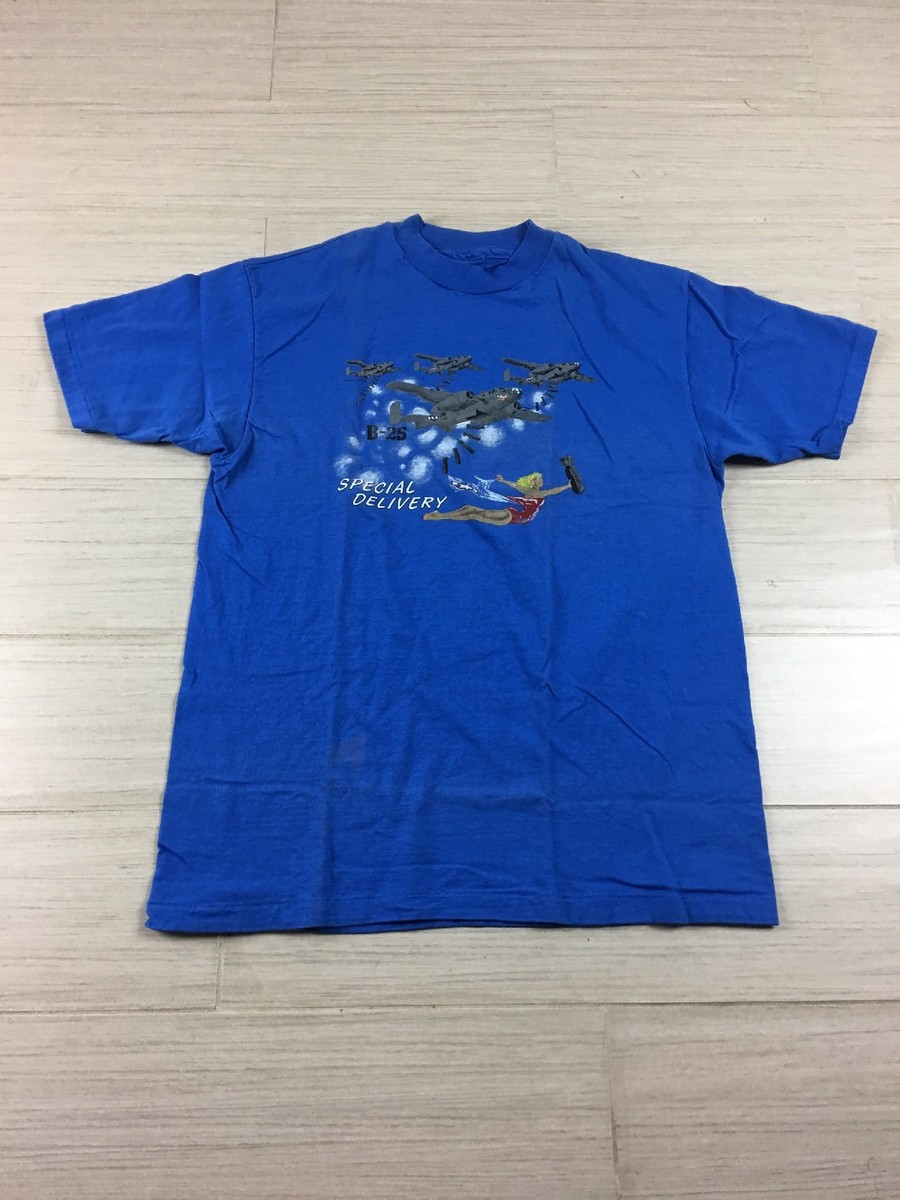 Vintage T Shirt B-25 Special Delivery Size Medium Blue 1980's | eBay