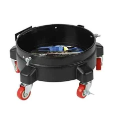Auto Drive 12-inch Heavy Duty Garage Bucket Dolly, 5 Wheel with Lockable Casters