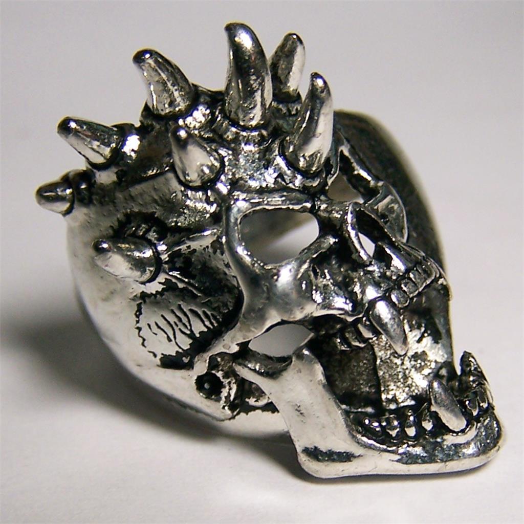 DELUXE SCREAMING SKULL HEAD BIKER RING #BR179 MEN WOMENS jewelry
