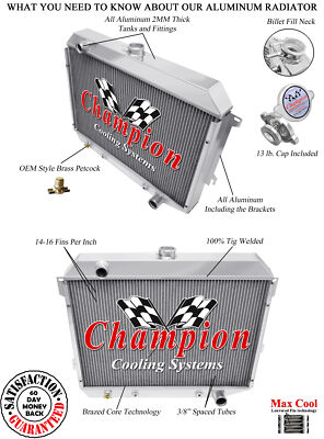 AL Champion 2 Row Radiator 26'' for 1968-1973 Plymouth Roadrunner Small Block Eng