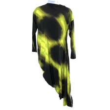 H&M Studio A/W 2022 Womens Draped Party Midi Dress XL Side Slit Yellow Black