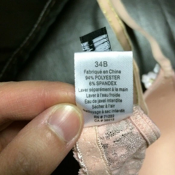 Новый с Ярлыками Rampage Intimates розовый кружевной бюстгальтер размер 34B - Изображение 4 из 4