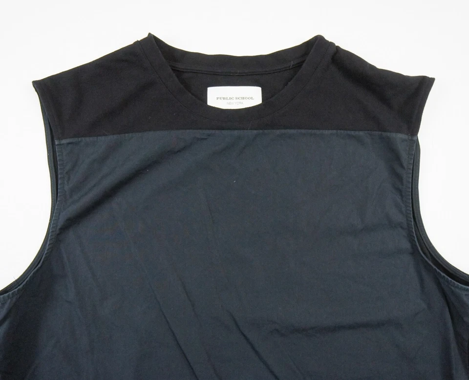 Camisa masculina escola pública Nova York grande azul sem mangas colete cordão adulto - Imagem 2 de 4