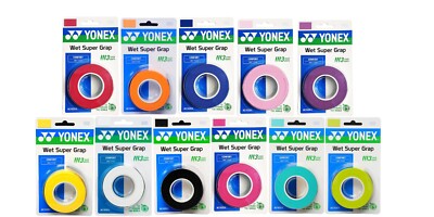 YONEX WET SUPER GRAP GRIP 3 PACK (GREEN, WHITE, YELLOW, BLACK, RED, PINK,)