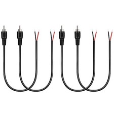 Speaker Cable Bare Wire to RCA Plug Adapter,4PCS RCA Male Plug Connector Adapter