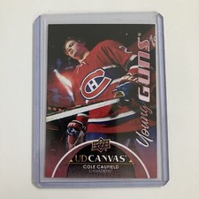 Cole Caufield 2021-22 UD Canvas Young Guns Red #C211 Montreal Canadiens Rookie