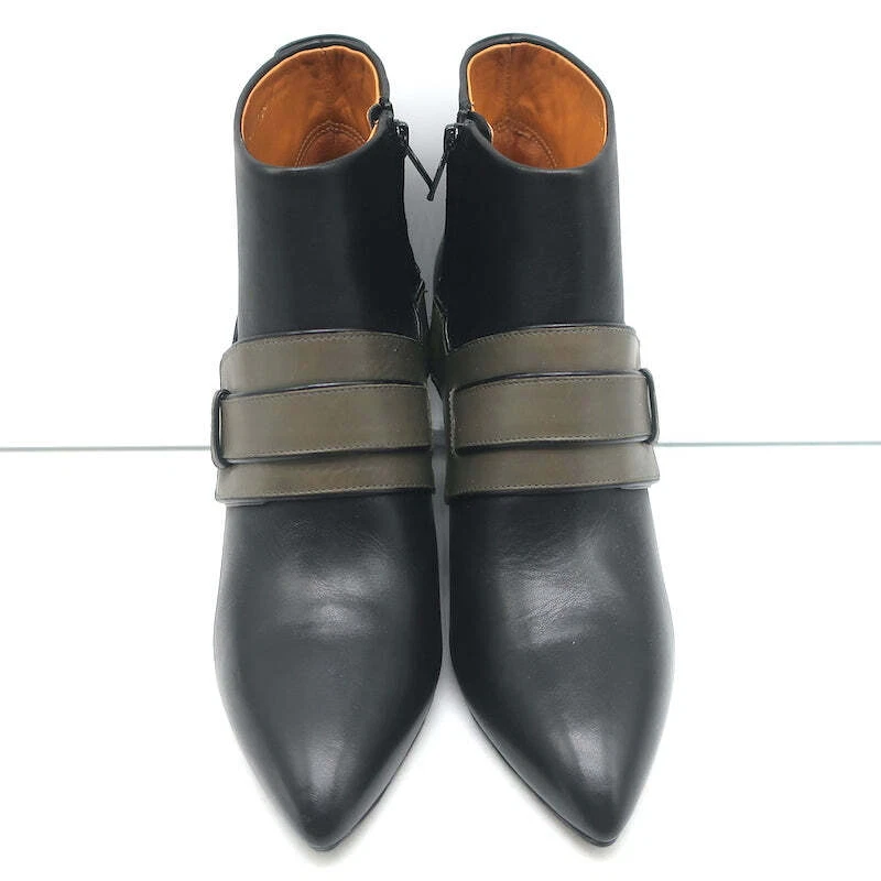 Botines de cuña Balenciaga de cuero negro y gris talla 39,5 punta puntiaguda Foto 4 de 4