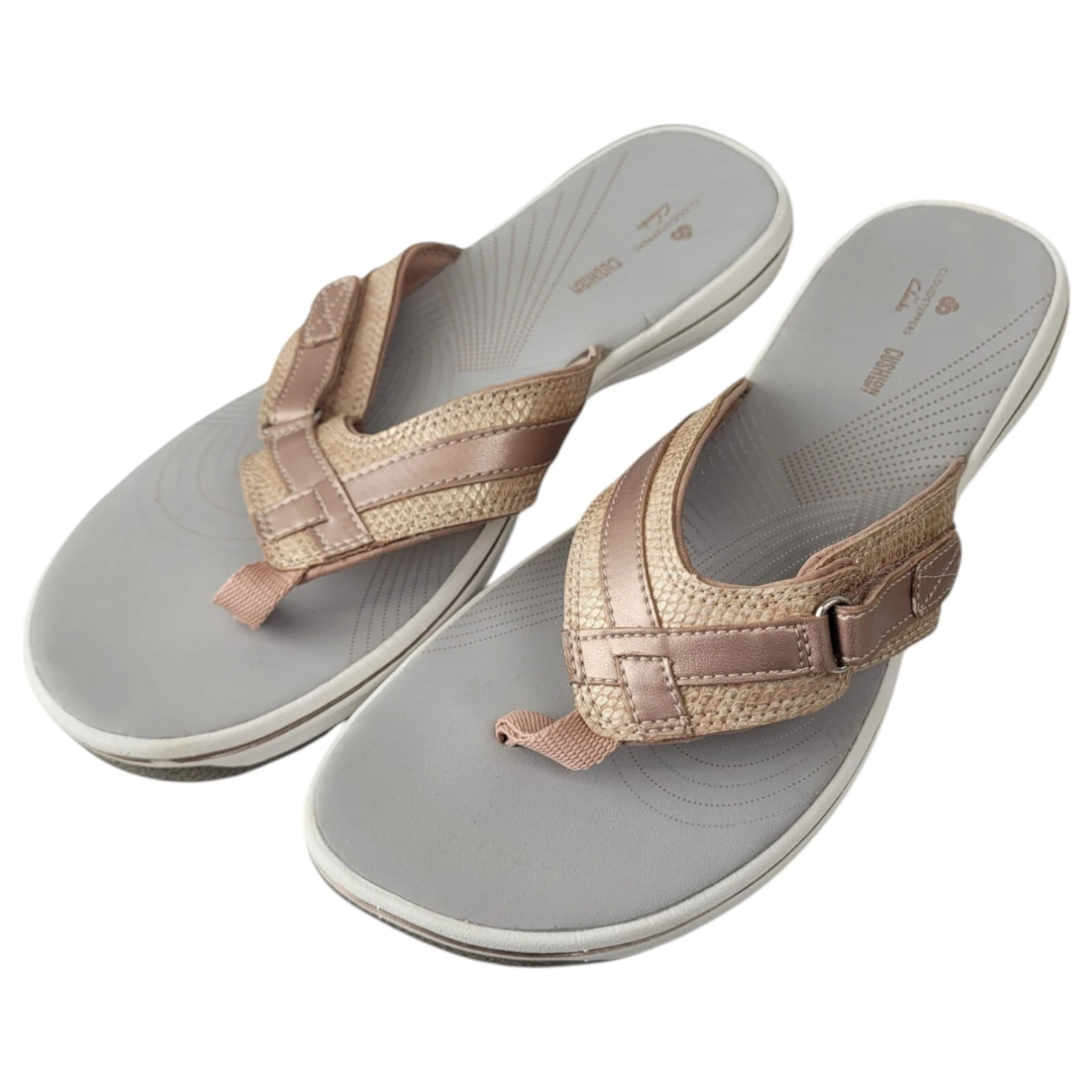 Sandali infradito mare Clarks Breeze donna 10M oro rosa sintetici morbidi slip on