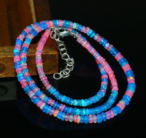 Collier perles d'opale 18" & 7" bracelets ensemble perles d'opale éthiopiennes naturelles pierre précieuse - Photo 1/7