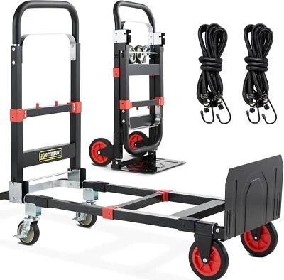 GOTTINFURT Convertible Folding Hand Truck Dolly Cart Heavy Duty 440 lbs Aluminium Dolly