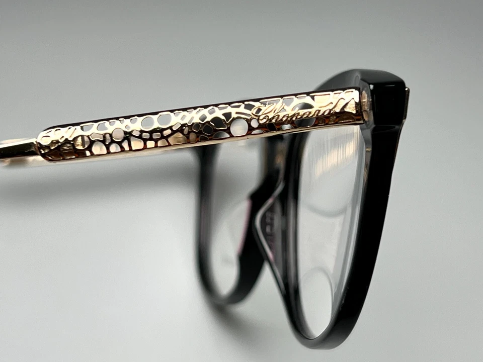 NOVO EM FOLHA ÓCULOS CHOPARD VCH253 0700 PLÁSTICO PRETO/DOURADO 53-135 ITÁLIA - Imagem 2 de 4