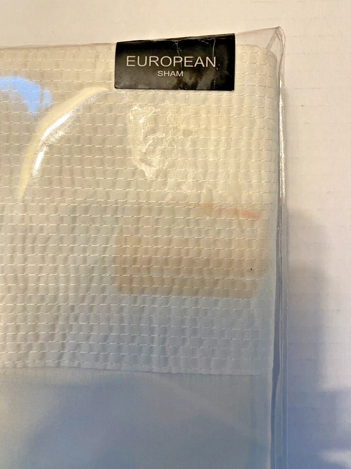 Donna Karan Essentials City Stripe Silk Quilted European Sham Ivory New - Image 4 of 4