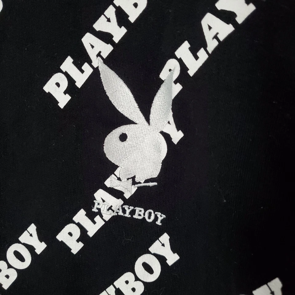 Playboy Hombres Sudadera Grande Negra Sudadera con Capucha Logo Eleven París Estampado Completo Foto 2 de 4